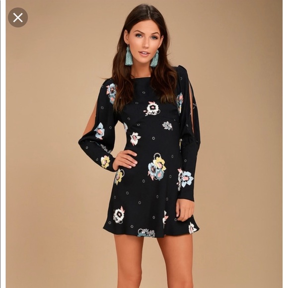 Free People Dresses & Skirts - Free People  Sun Shadows Black Floral Dress sz 4
